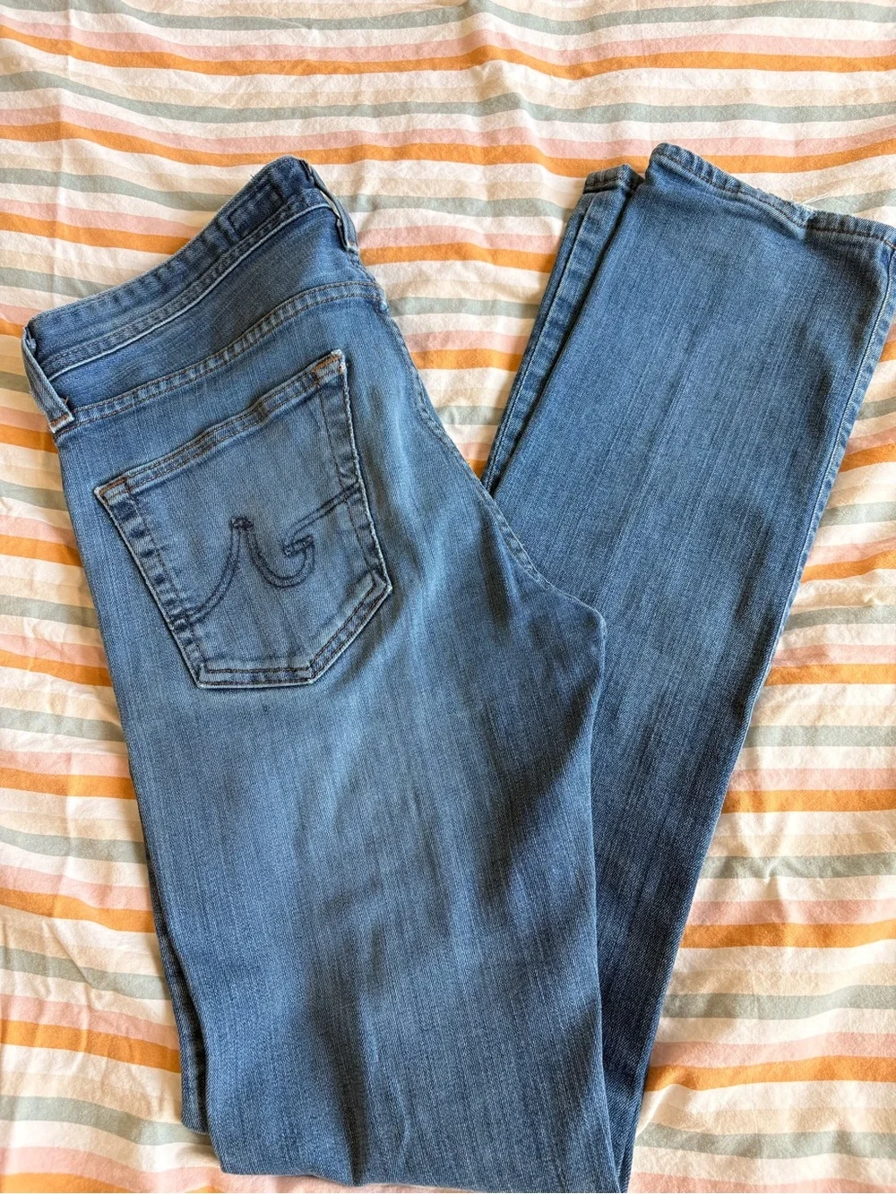 AG Adriano Goldschmied Matchbox Jeans 32 Distressed Slim Straight